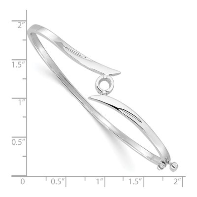 14K White Gold 1/4 ct tw Diamond Hinged Oval Bangle Bangle Mounting – view 3