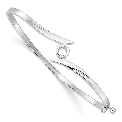 14K White Gold 1/4 ct tw Diamond Hinged Oval Bangle Bangle Mounting