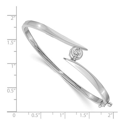 14K White Gold 1/2 ct tw Diamond Hinged Bangle Bangle Mounting – view 2