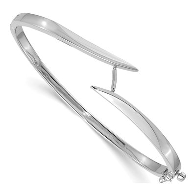 14K White Gold 1/2 ct tw Diamond Hinged Bangle Bangle Mounting – view 3