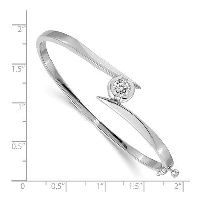 14K White Gold Hinged Oval Bangle Bangle Mounting – view 3