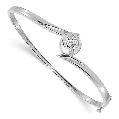14K White Gold Round Hinged Bangle Bangle Mounting