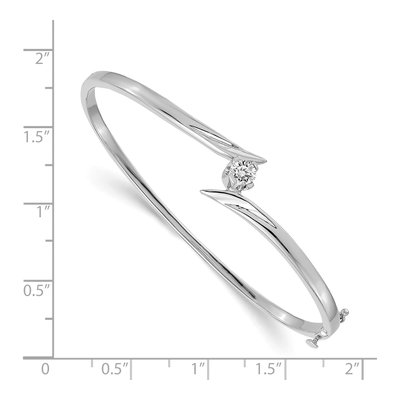 14K White Gold 1/4 ct tw Diamond Oval Bangle Bracelet – view 2