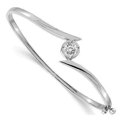 14K White Gold Hinged Oval Bangle Bangle Mounting