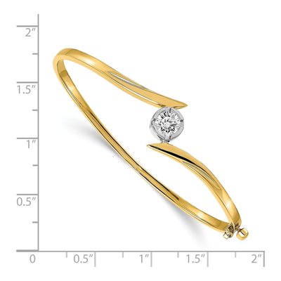 14K Two-Tone Gold Hinged Bangle Bangle Mounting – view 2