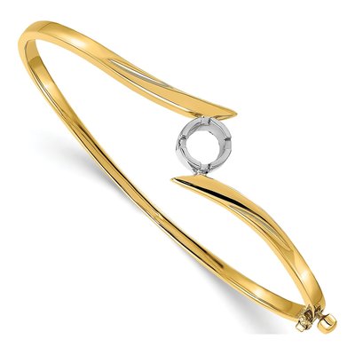 14K Two-Tone Gold Hinged Bangle Bangle Mounting – view 3