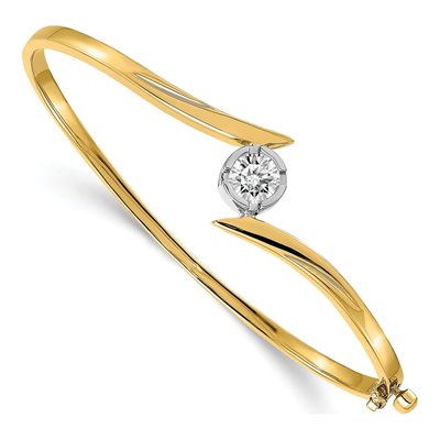 14K Two-Tone Gold Hinged Bangle Bangle Mounting