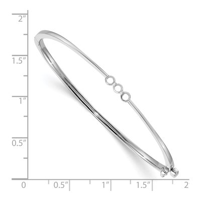 14K White Gold Hinged Oval Bangle Bangle Mounting – view 3