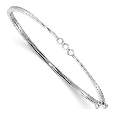 14K White Gold Hinged Oval Bangle Bangle Mounting