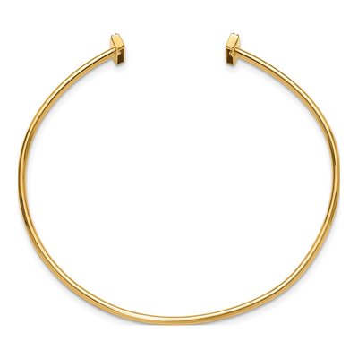 14K Yellow Gold Bar Cuff Bangle Bracelet Mounting – view 3