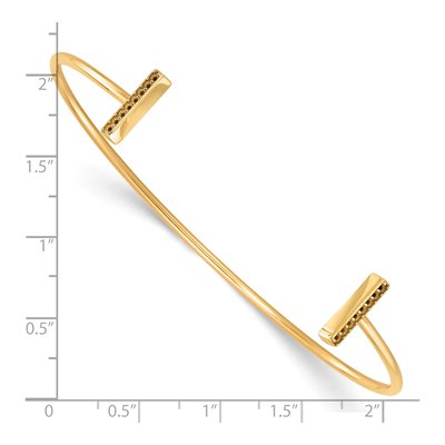 14K Yellow Gold Bar Cuff Bangle Bracelet Mounting – view 4