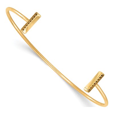 14K Yellow Gold Bar Cuff Bangle Bracelet Mounting