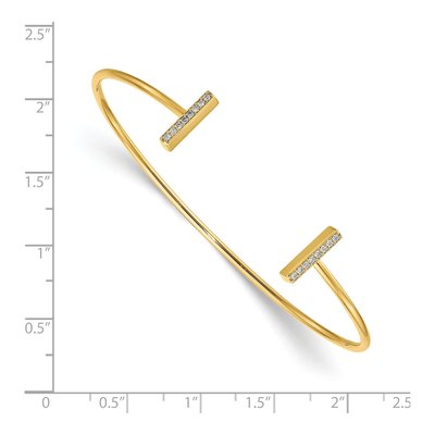 14K Yellow Gold 1/6 ct tw Diamond Bar Cuff Bracelet – view 2