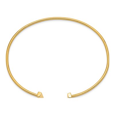14K Yellow Gold Flexible Bar Cuff Bracelet – view 2