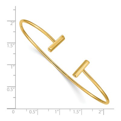 14K Yellow Gold Flexible Bar Cuff Bracelet – view 3