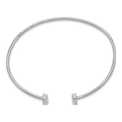 14K White Gold Flexible Bar Cuff Bracelet – view 3