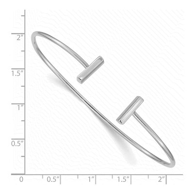 14K White Gold Flexible Bar Cuff Bracelet – view 4