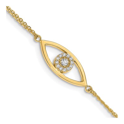 14K Yellow Gold Evil Eye Bracelet Mounting – view 2