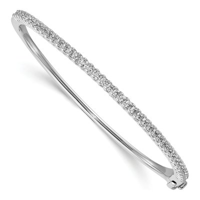 14K White Gold 2.0 ct tw Diamond Hinged Bangle Bracelet Mounting