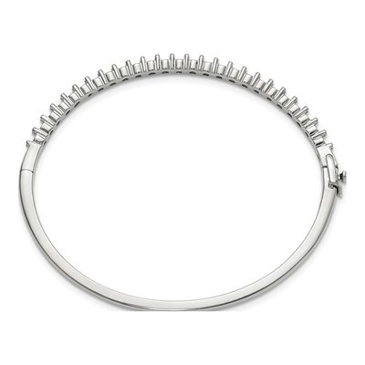 14K White Gold Hinged Bangle Bracelet Mounting – view 3