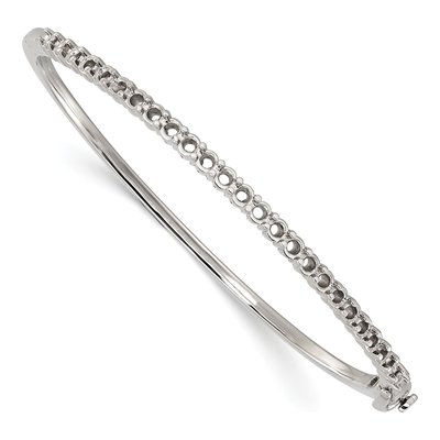 14K White Gold Hinged Bangle Bracelet Mounting