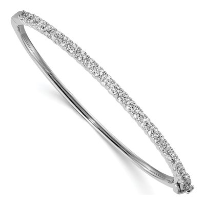 14K White Gold 2 1/3 ct tw Lab-Grown Diamond Bangle Bracelet