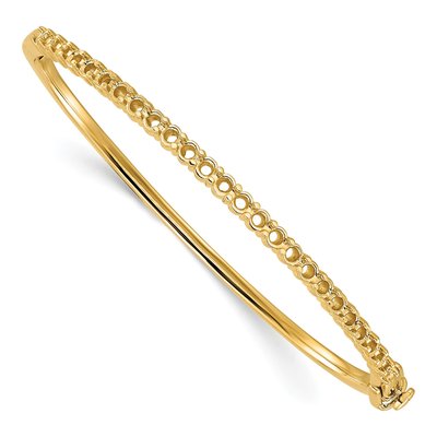 14K Yellow Gold Hinged Bangle Bracelet Mounting