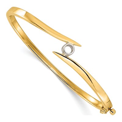 14K Two-Tone Gold Bangle Bracelet Mounting