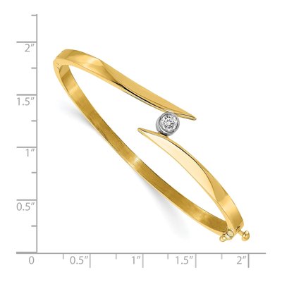 14K Two-Tone Gold 1/4 ct tw Diamond Bangle Bracelet – view 2