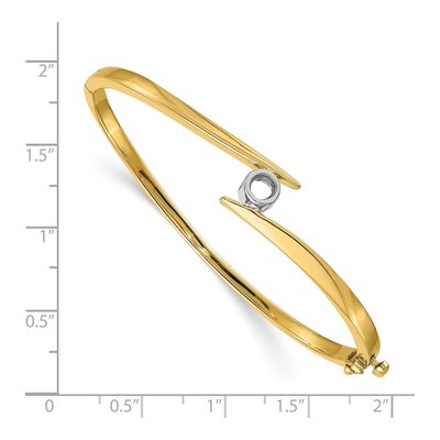 14K Two-Tone Gold Oval Bangle Bracelet Mounting – view 2