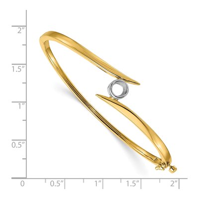 14K Two-Tone Gold Hinged Bangle Bracelet Mounting – view 3