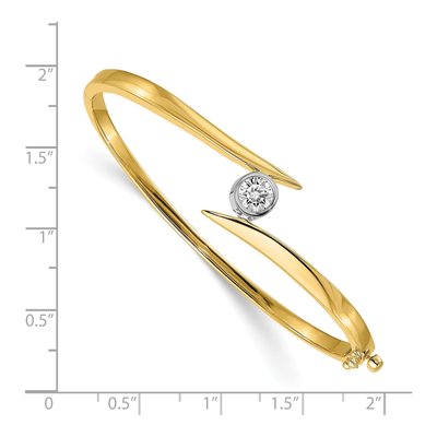 14K Two-Tone Gold Oval Bangle Bracelet Mounting – view 2