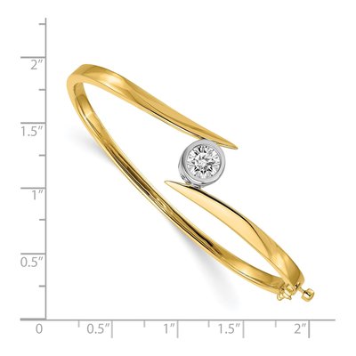 14K Two-Tone Gold Hinged Bangle Bracelet Mounting – view 2