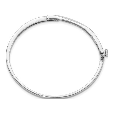 14K White Gold 1/8 ct tw Diamond Hinged Bangle Bangle Mounting – view 2