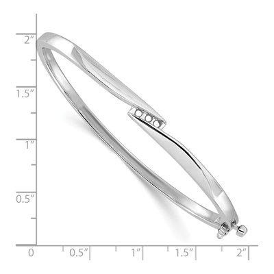 14K White Gold 1/8 ct tw Diamond Hinged Bangle Bangle Mounting – view 3