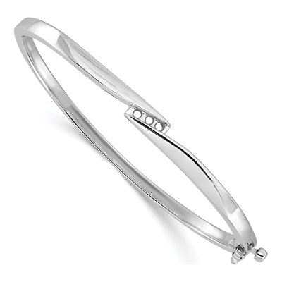 14K White Gold 1/8 ct tw Diamond Hinged Bangle Bangle Mounting