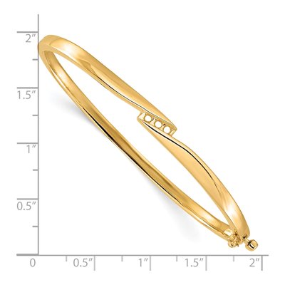 14K Yellow Gold Hinged Bangle Bracelet Mounting – view 4