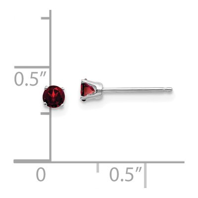 14K White Gold Genuine Garnet Stud Earrings – view 6