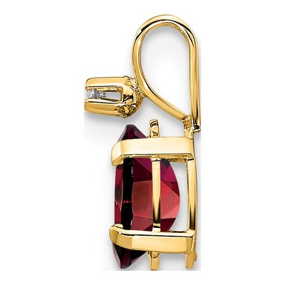 14K Yellow Gold Garnet & Diamond January Birthstone Pendant – view 2