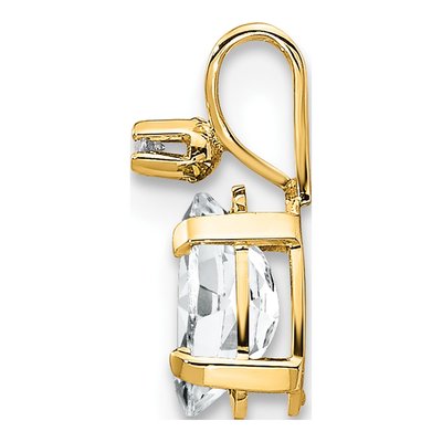 14K Yellow Gold White Topaz & Diamond Birthstone Pendant – view 2