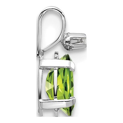 14K White Gold Peridot & Diamond Birthstone Pendant – view 2