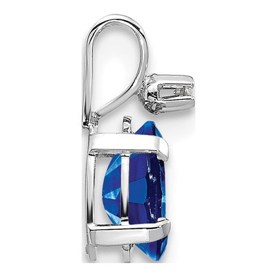 14K White Gold Sapphire & Diamond Birthstone Pendant – view 2