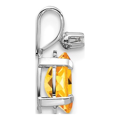14K White Gold Citrine & Diamond Birthstone Pendant – view 2