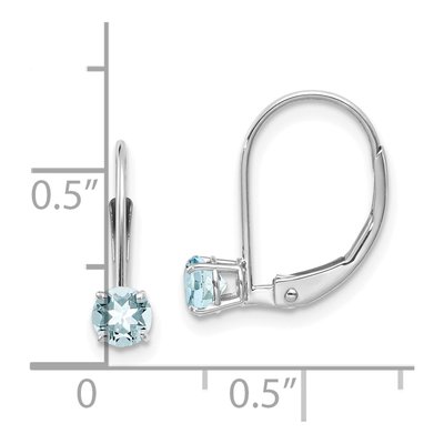 14K White Gold Aquamarine Leverback Earrings – view 5