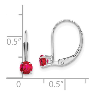 14K White Gold Ruby Leverback Earrings – view 4