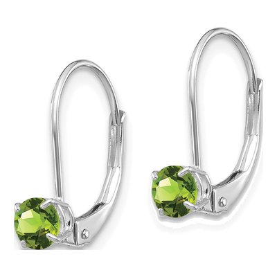 14K White Gold Peridot Leverback Earrings – view 2