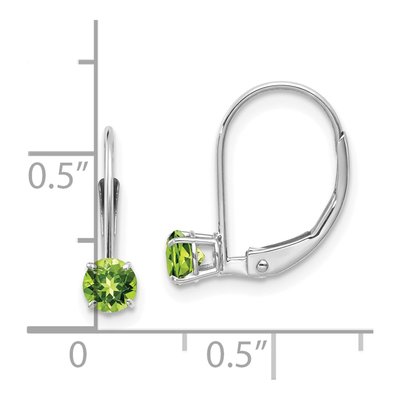 14K White Gold Peridot Leverback Earrings – view 4