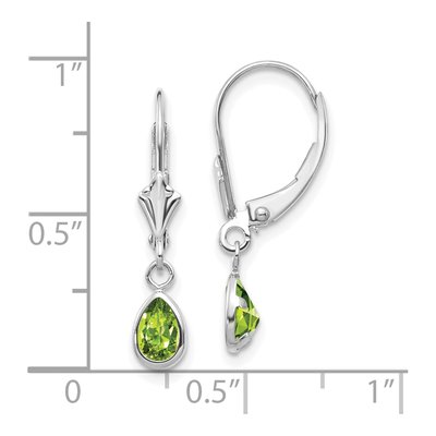 14K White Gold Peridot Leverback Earrings – view 4