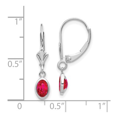 14K White Gold Ruby Leverback Earrings – view 4