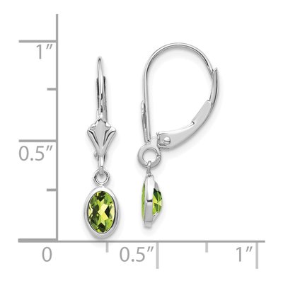 14K White Gold Peridot Leverback Earrings – view 4